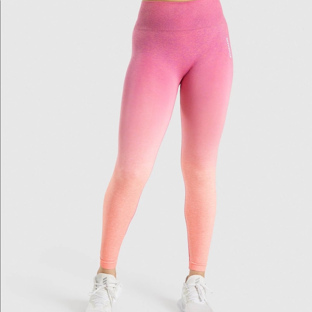 Gymshark Adapt Ombre Seamless Leggings - Orange Marl/Pink S